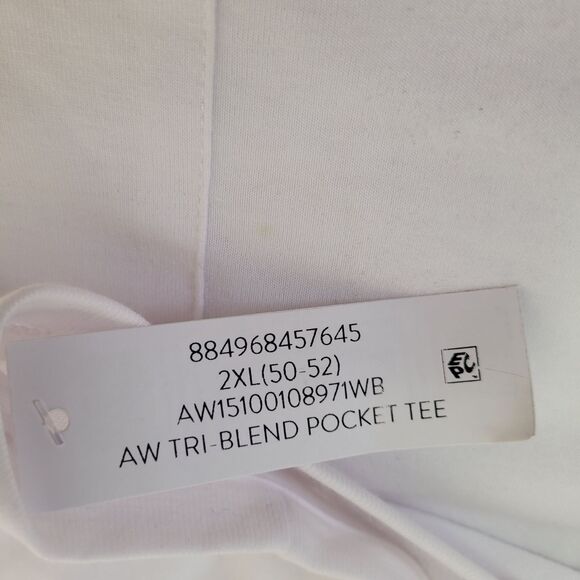 Athletic Works Men's White Pocket Crewneck T-Shirt Short Sleeve Casual Size 2XL - Picture 8 of 10